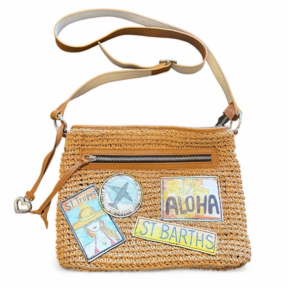 Brighton Handbags - Brighton Fashionista Jet travel bag, crochet jute Crossbody bag